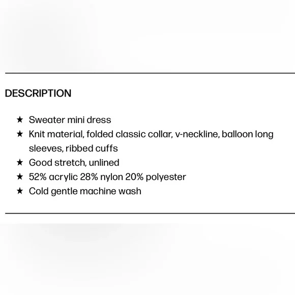 🖤🔮Black Sweater Dress Mini Princess Polly - Picture 5 of 5